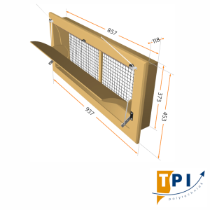 Trampilla para empotrar 3000VFG-C poliuretano abatible 4100m3/h + Malla + Kit de conexion